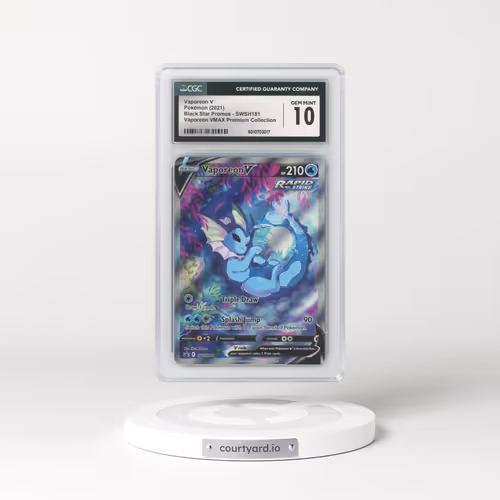 2017 Black Star Promos - Sword & Shield #SWSH181 Vaporeon V - Holo Vaporeon VMAX Premium Collection (CGC 10 GEM MINT)