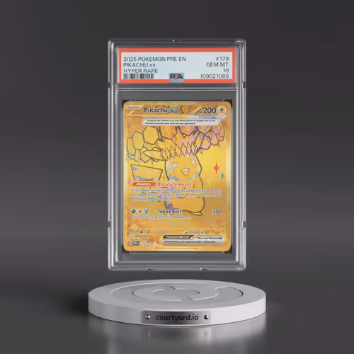 2025 Pokémon Pre EN-Prismatic Evolutions #179 Pikachu EX - Holo Hyper Rare (PSA 10 GEM MINT)