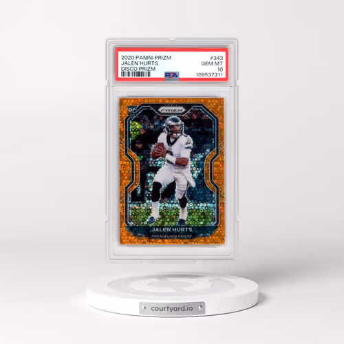 2020 Panini Prizm #343 Jalen Hurts - Disco Prizm (PSA 10 GEM MINT)