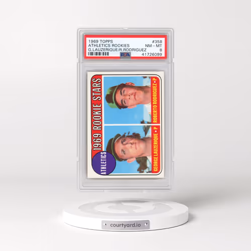 1969 Topps #358 Athletics Rookies - G.Lauzerique/R.Rodriguez (PSA 8 NM-MT)