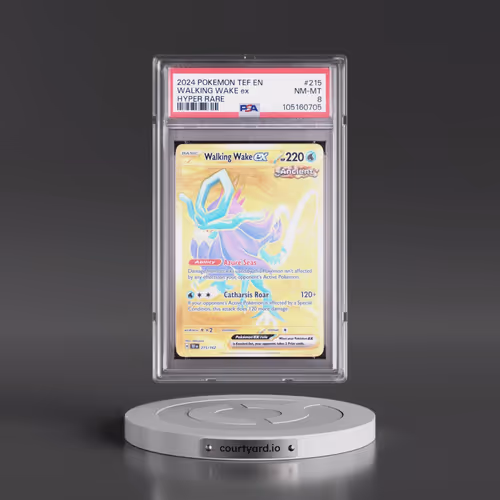 2024 Pokémon Tef EN-Temporal Forces #215 Walking Wake EX - Holo Hyper Rare (PSA 8 NM-MT)