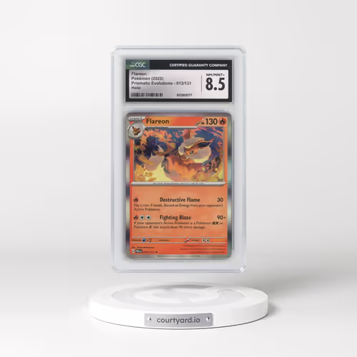 2025 Prismatic Evolutions - PRE EN #013/131 Flareon - Holo (CGC 8.5 NM-MT+)