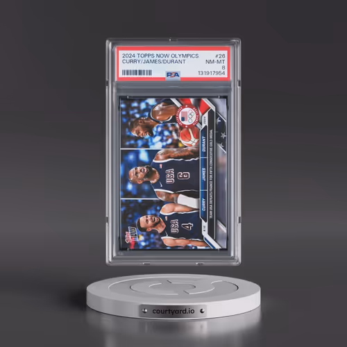 2024 Topps Now Olympic Games #26 Kevin Durant/LeBron James/Steph Curry (PSA 8 NM-MT)
