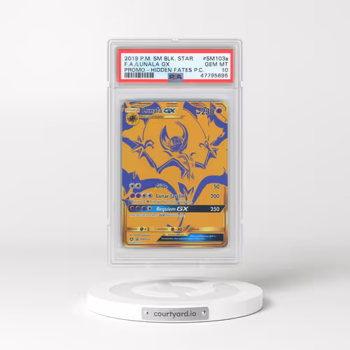 2019 Pokémon SM Black Star Promo #SM103a Lunala GX - Holo Full Art Hidden Fates Premium Collection (PSA 10 GEM MINT)