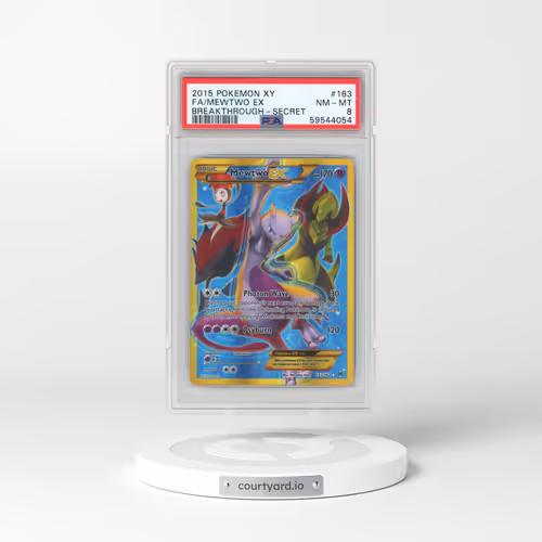 2015 Pokémon XY Breakthrough #163 Mewtwo EX - Holo Full Art Secret (PSA 8 NM-MT)