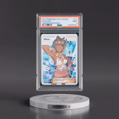 2017 Pokémon Sun & Moon Crimson Invasion #111 Olivia - Full Art (PSA 9 MINT)
