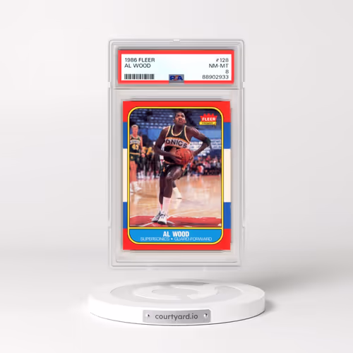 1986 Fleer #128 Al Wood (PSA 8 NM-MT)