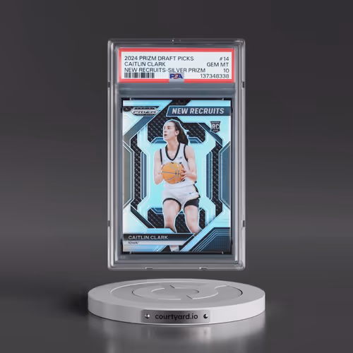 2024 Panini Prizm Draft Picks New Recruits #14 Caitlin Clark - Silver Prizm (PSA 10 GEM MINT)