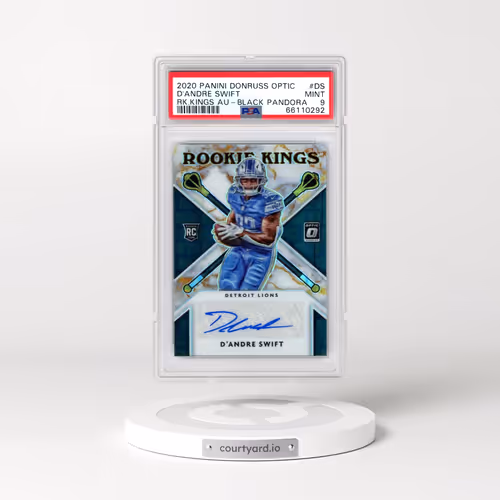 2020 Panini Donruss Optic Rookie Kings Autographs #DS D'Andre Swift - Black Pandora (PSA 9 MINT)