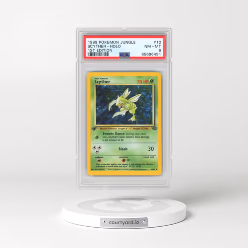 1999 Pokémon Jungle #10 Scyther - 1st Edition Holo (PSA 8 NM-MT)