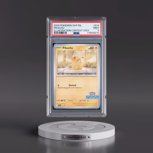 2025 Pokémon Svp EN-SV Black Star Promo #214 Pikachu - Illustration Contest 2024 (PSA 9 MINT)