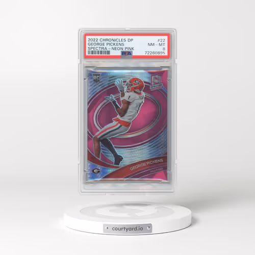 2022 Panini Chronicles Draft Picks Spectra #22 George Pickens - Neon Pink (PSA 8 NM-MT)