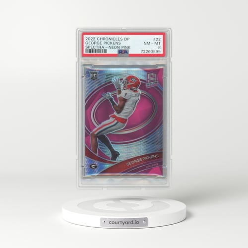 2022 Panini Chronicles Draft Picks Spectra #22 George Pickens - Neon Pink (PSA 8 NM-MT)