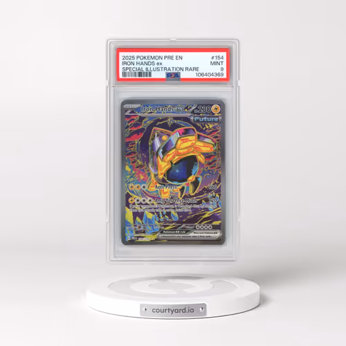2025 Pokémon Pre EN-Prismatic Evolutions #154 Iron Hands EX - Holo Special Illustration Rare (PSA 9