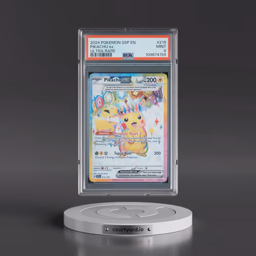 2024 Pokémon Ssp EN-Surging Sparks #219 Pikachu EX - Holo Ultra Rare (PSA 9 MINT)