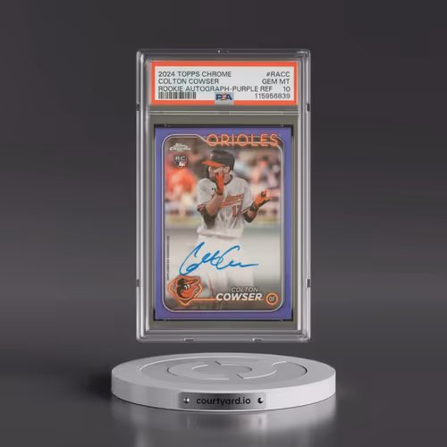 2024 Topps Chrome Rookie Autographs #RACC Colton Cowser - Purple Refractor (PSA 10 GEM MINT)