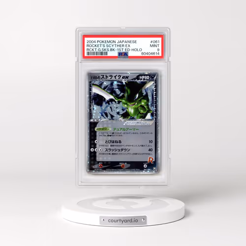 2004 Pokémon Rocket Gang Strikes Back #061 Rocket's Scyther EX - 1st Edition Holo Holo (PSA 9 MINT)
