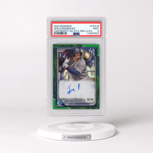 2024 Bowman Chrome Prospect Autographs #CPAJR Jesus Rodriguez - Hta Green Lava (PSA 9 MINT)
