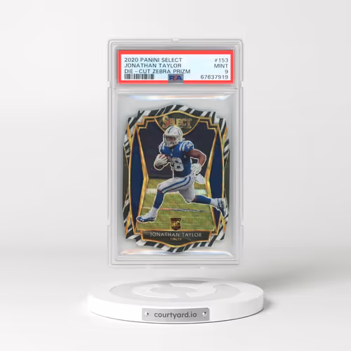 2020 Panini Select #153 Jonathan Taylor - Die-Cut Zebra Prizm (PSA 9 MINT)