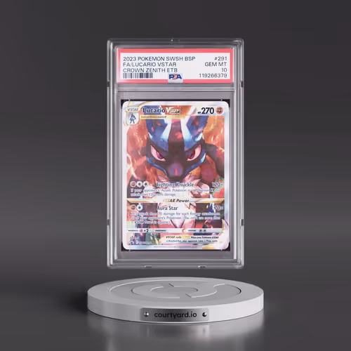 2023 Pokémon Swsh Black Star Promo #291 Lucario Vstar - Full Art Crown Zenith Elite Trainer Box (PSA