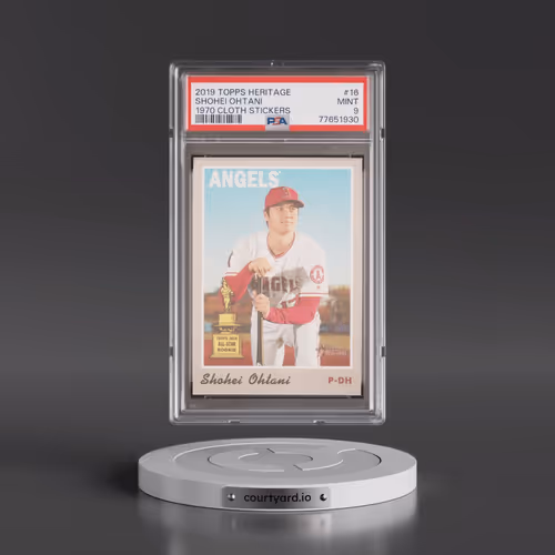 2019 Topps Heritage 1970 Cloth Stickers #16 Shohei Ohtani (PSA 9 MINT)