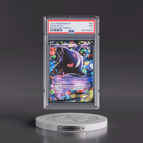 2014 Pokémon XY Phantom Forces #34 Gengar EX - Holo (PSA 7 NM)
