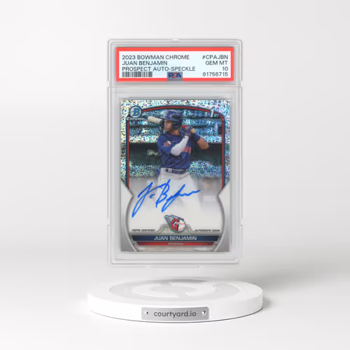 2023 Bowman Chrome Prospect Autographs #CPAJBN Juan Benjamin - Speckle Refractor (PSA 10 GEM MINT)