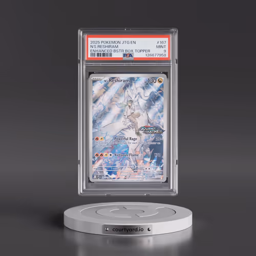 2025 Pokémon Jtg EN-Journey Together #167 N's Reshiram - Enhanced Booster Box Topper (PSA 9 MINT)