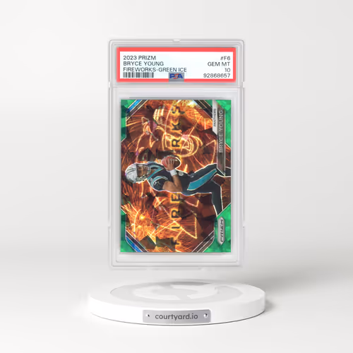 2023 Panini Prizm Fireworks #F6 Bryce Young - Green Ice (PSA 10 GEM MINT)