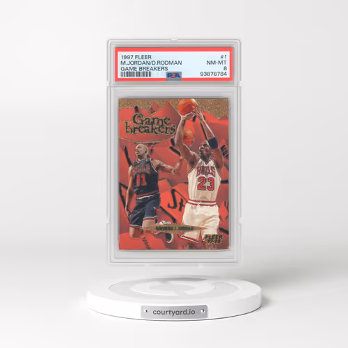 1997 Fleer Game Breakers #1 Dennis Rodman/Michael Jordan (PSA 8 NM-MT)