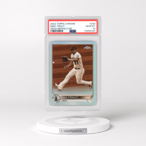 2022 Topps Chrome #200 Mike Trout - Sepia Refractor (PSA 10 GEM MINT)