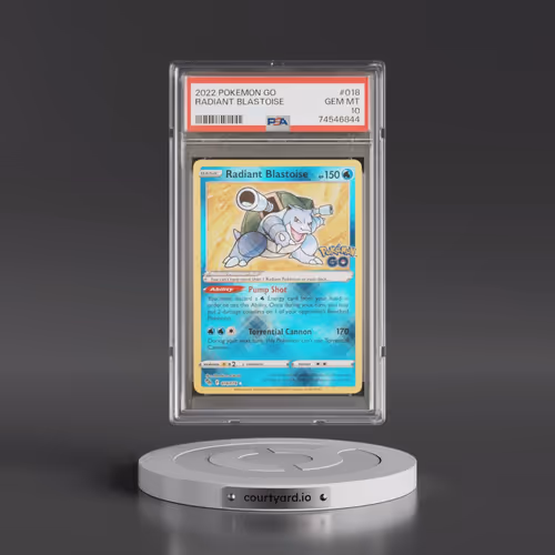2022 Pokémon Go #018 Radiant Blastoise - Holo (PSA 10 GEM MINT)