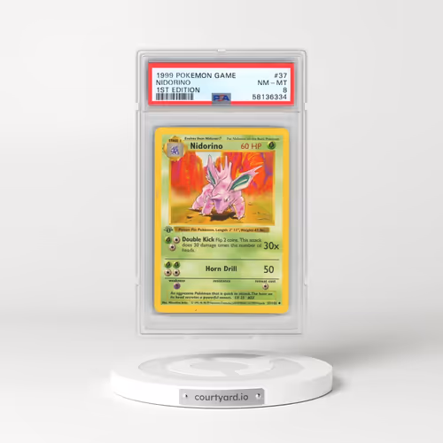 1999 Pokémon Game #37 Nidorino - 1st Edition (PSA 8 NM-MT)