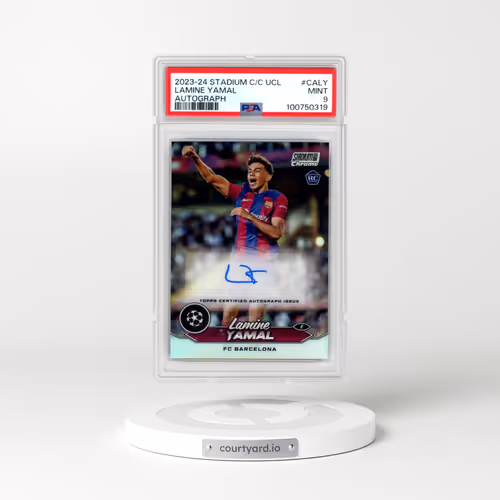 2023-24 Topps Stadium Club Chrome UEFA Club Competitions Chrome Autographs #CALY Lamine Yamal (PSA 9 MINT)