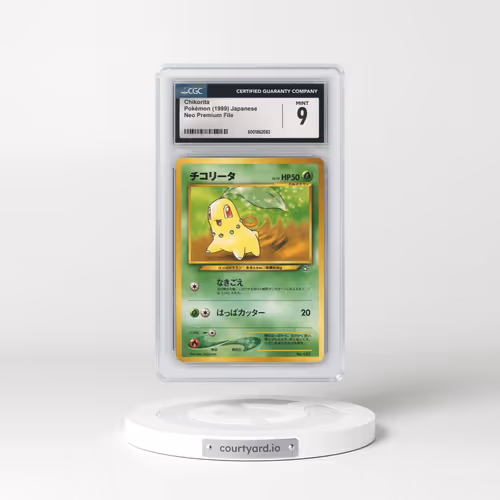 1999 Neo Premium File #152 Chikorita - No Rarity (CGC 9 MINT)