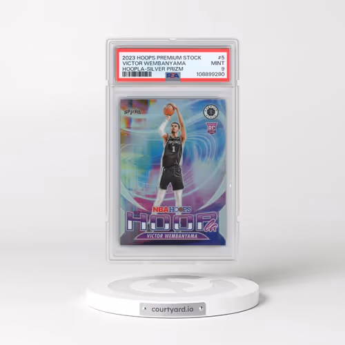 2023 Panini Hoops Premium Stock Hoopla #5 Victor Wembanyama - Silver Prizm (PSA 9 MINT)