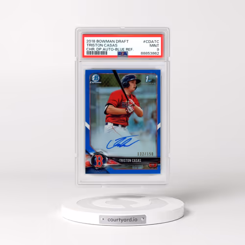 2018 Bowman Draft Chrome Draft Picks Autographs #CDATC Triston Casas - Blue Refractor (PSA 9 MINT)