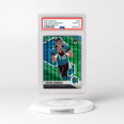 2021 Panini Mosaic #301 Trevor Lawrence - Green Mosaic (PSA 10 GEM MINT)