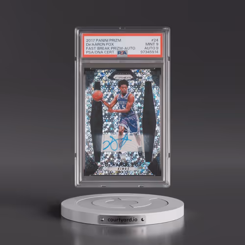 2017 Panini Prizm #24 DE'Aaron Fox - Fast Break Prizm-Autograph (PSA 9 MINT)