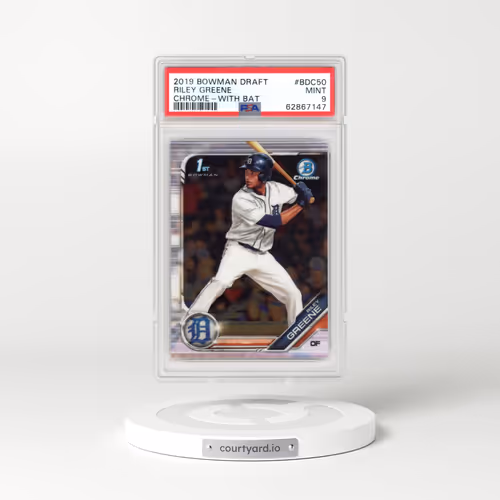 2019 Bowman Draft #BDC50 Riley Greene - Chrome-With Bat (PSA 9 MINT)