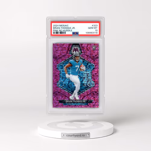 2024 Panini Mosaic #323 Brian Thomas Jr. - Pink No Huddle (PSA 10 GEM MINT)