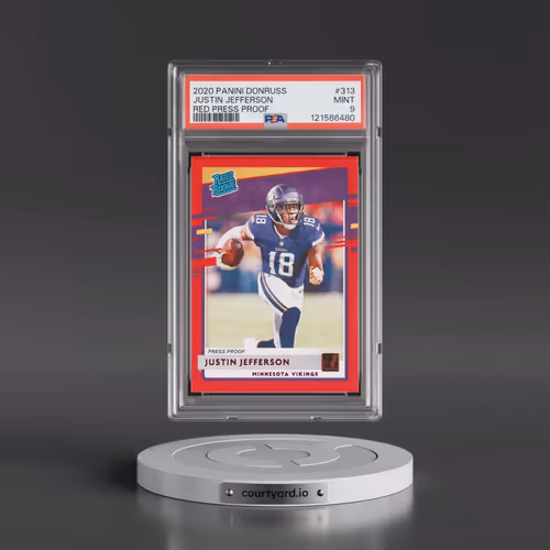 2020 Panini Donruss #313 Justin Jefferson - Red Press Proof (PSA 9 MINT)