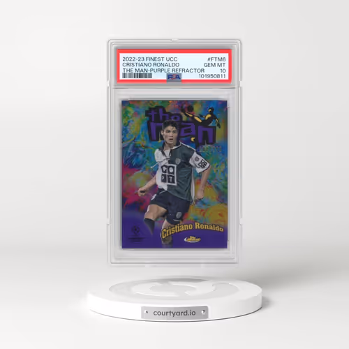 2022-23 Topps Finest UEFA Club Competitions the Man #FTM6 Cristiano Ronaldo - Purple Refractor (PSA