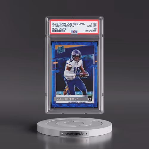 2020 Panini Donruss Optic #163 Justin Jefferson - Blue Scope (PSA 10 GEM MINT)