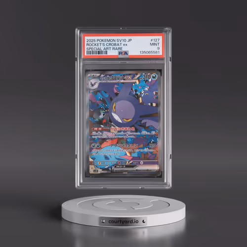 2025 Pokémon SV10-Glory of Team Rocket #127 Team Rocket's Crobat EX - Holo Special Art Rare (PSA 9 M