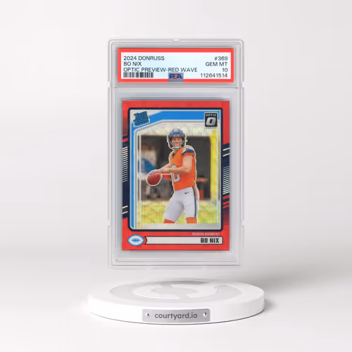 2024 Panini Donruss #369 Bo Nix - Optic Preview-Red Wave (PSA 10 GEM MINT)