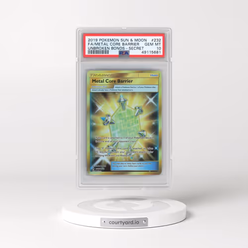 2019 Pokémon Sun & Moon Unbroken Bonds #232 Metal Core Barrier - Full Art Secret (PSA 10 GEM MINT)