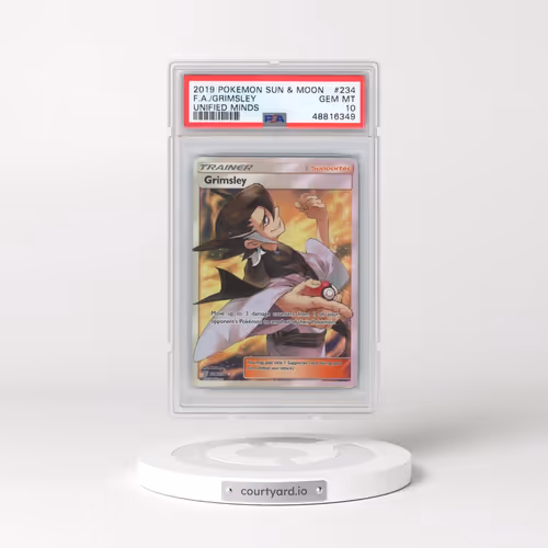 2019 Pokémon Sun & Moon Unified Minds #234 Grimsley - Full Art (PSA 10 GEM MINT)