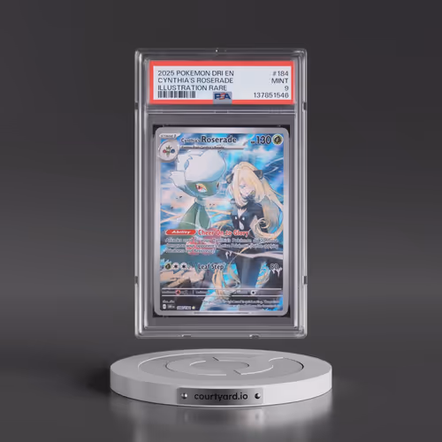 2025 Pokémon Dri EN-Destined Rivals #184 Cynthia's Roserade - Illustration Rare (PSA 9 MINT)