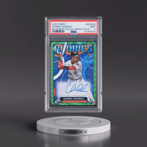 2023 Topps Finest Finest Rookies Design Variation Autographs #RDAGM Gabriel Moreno - Green Wave (PSA